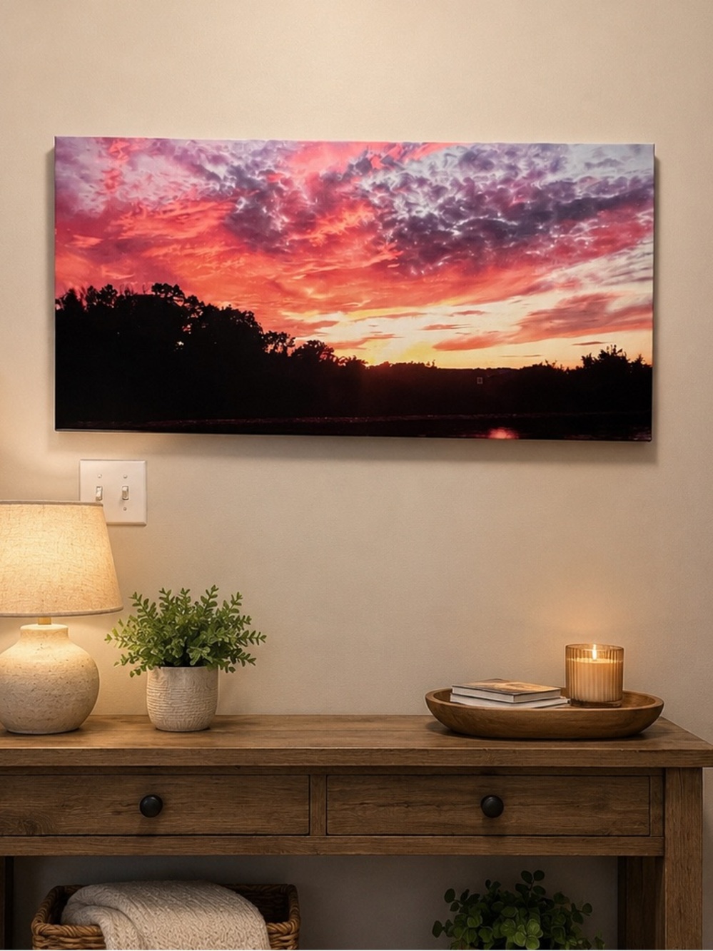 Original European Sunset Canvas Print – Moselle River, France & Germany